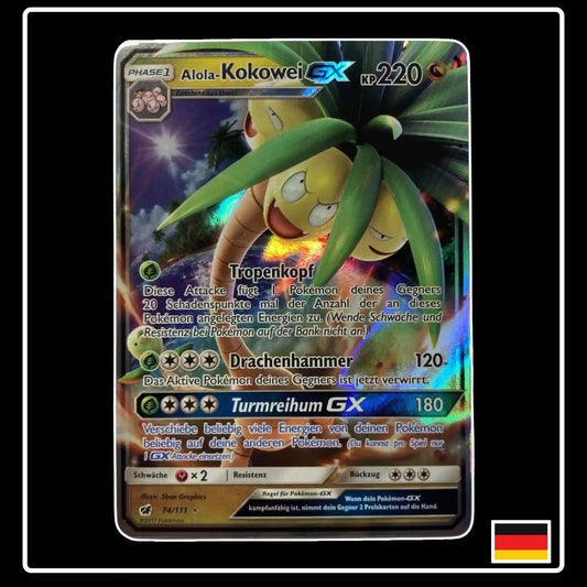 Alola-Kokowei GX 74/111 Pokemon Aufziehen der Sturmröte