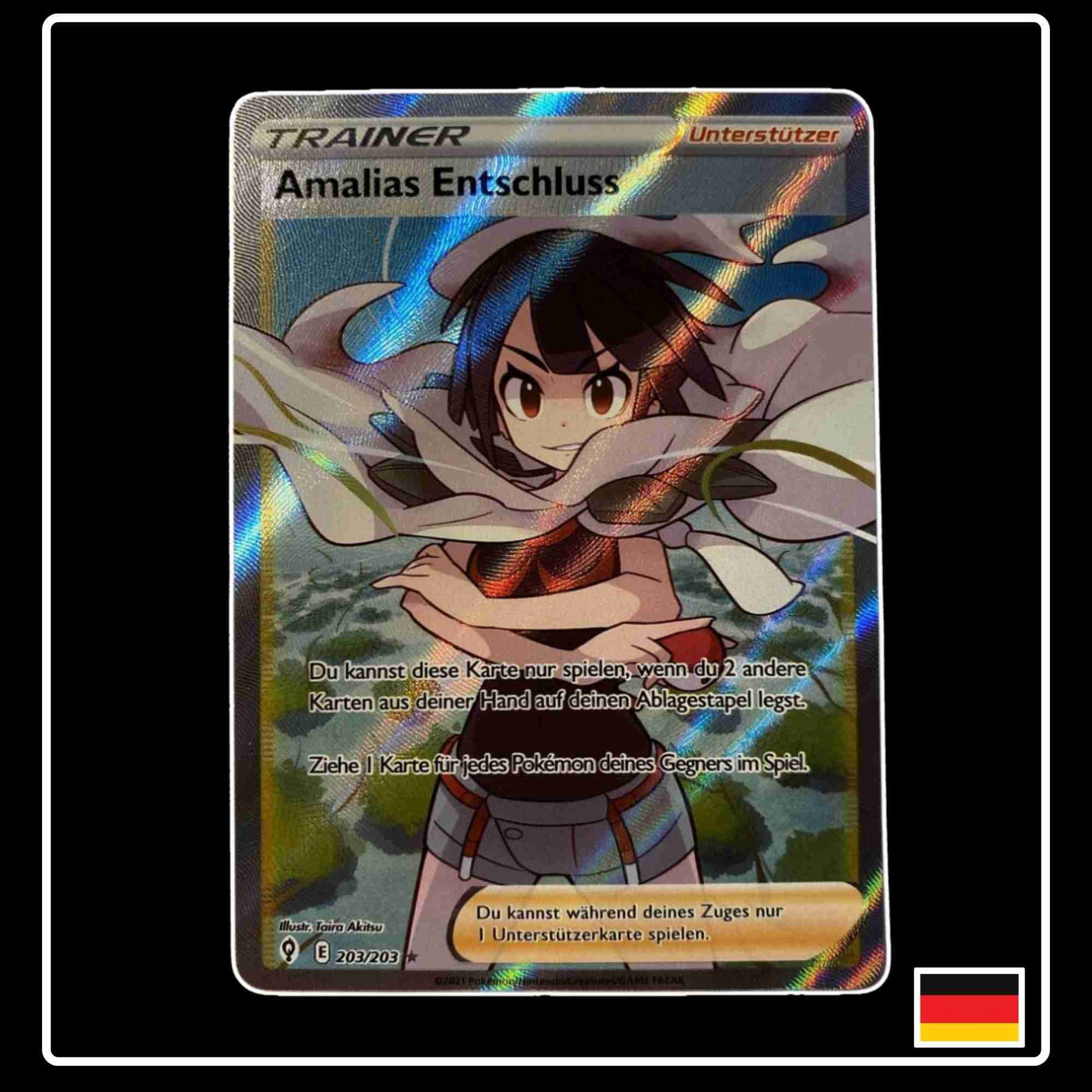 Amalias Entschluss Full Art 203/203 Pokemon Karte aus dem Set Drachenwandel