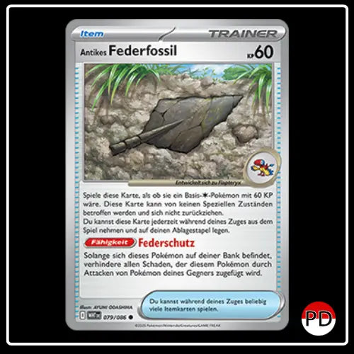 Antikes Federfossil 079/086 Pokemon Weisse Flammen
