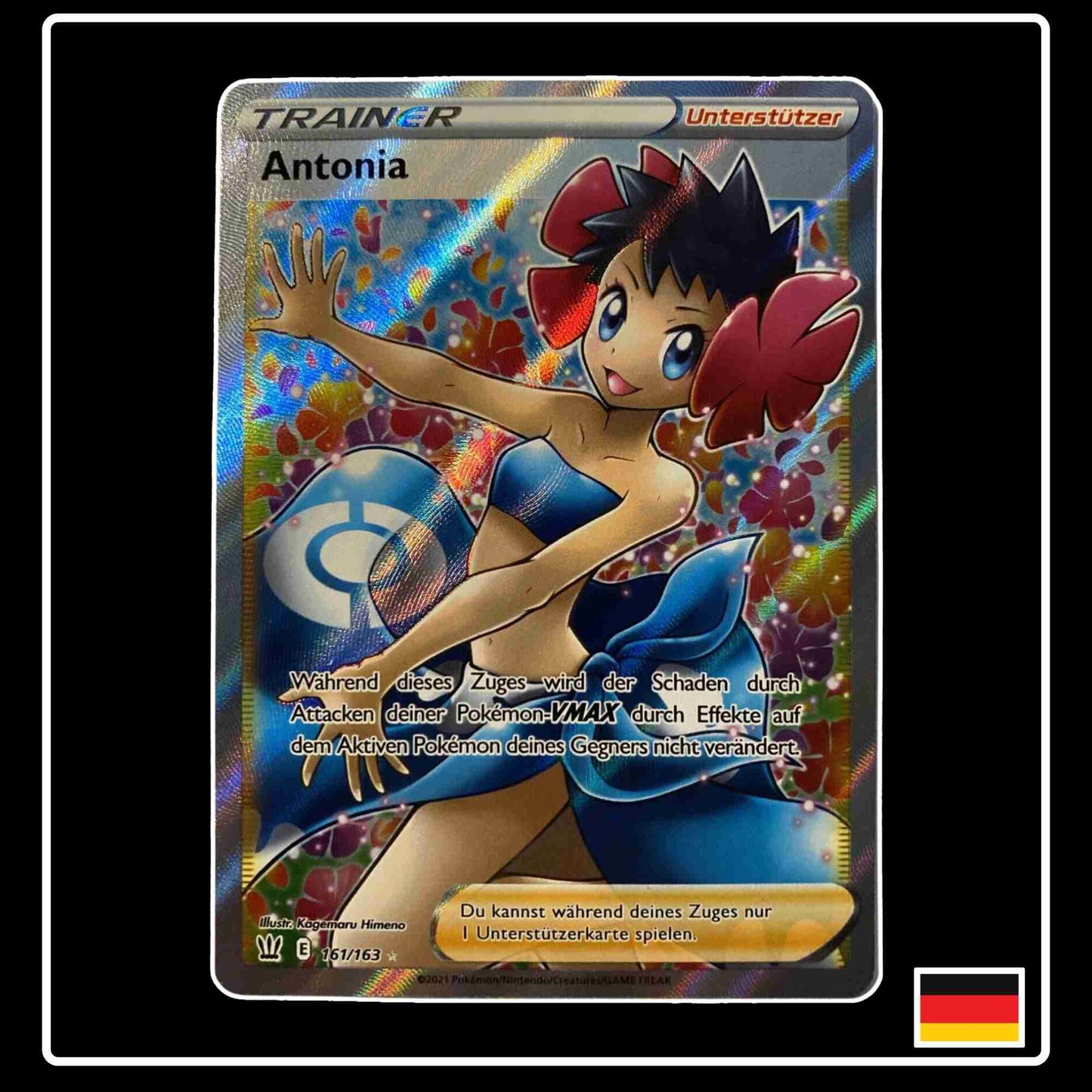 Antonia Full Art 161/163 Pokemon Karte aus Schwert & Schild - Kampfstile