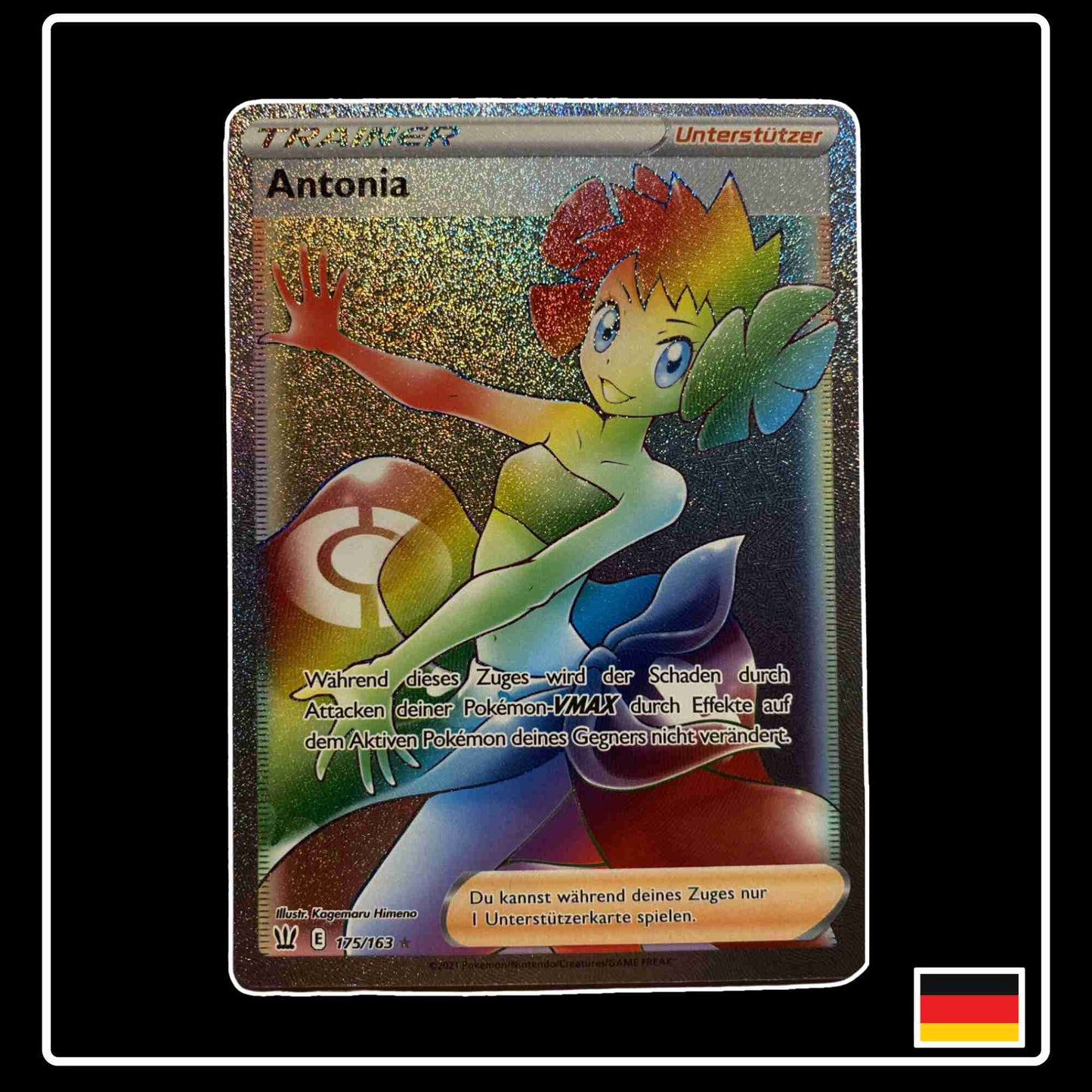 Pokemon Karte Antonia Rainbow 175/163 aus dem Schwert & Schild Set Kampfstile