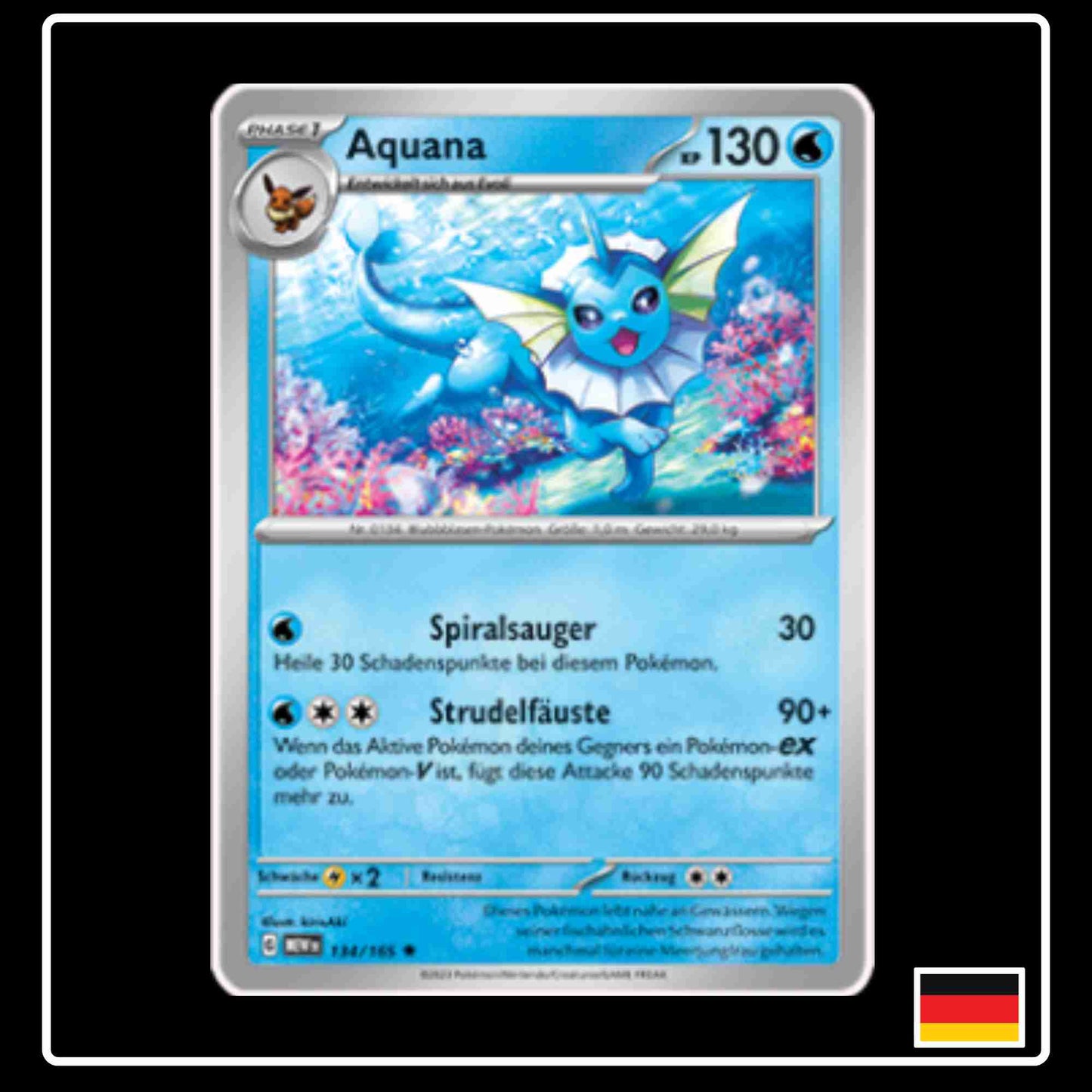 Aquana 134/165 aus dem Pokemon Set Karmesin & Purpur 151 