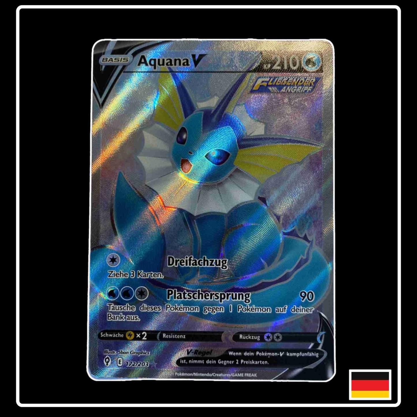 Aquana V Full Art 172/203 Pokemon Karte aus dem Set Drachenwandel