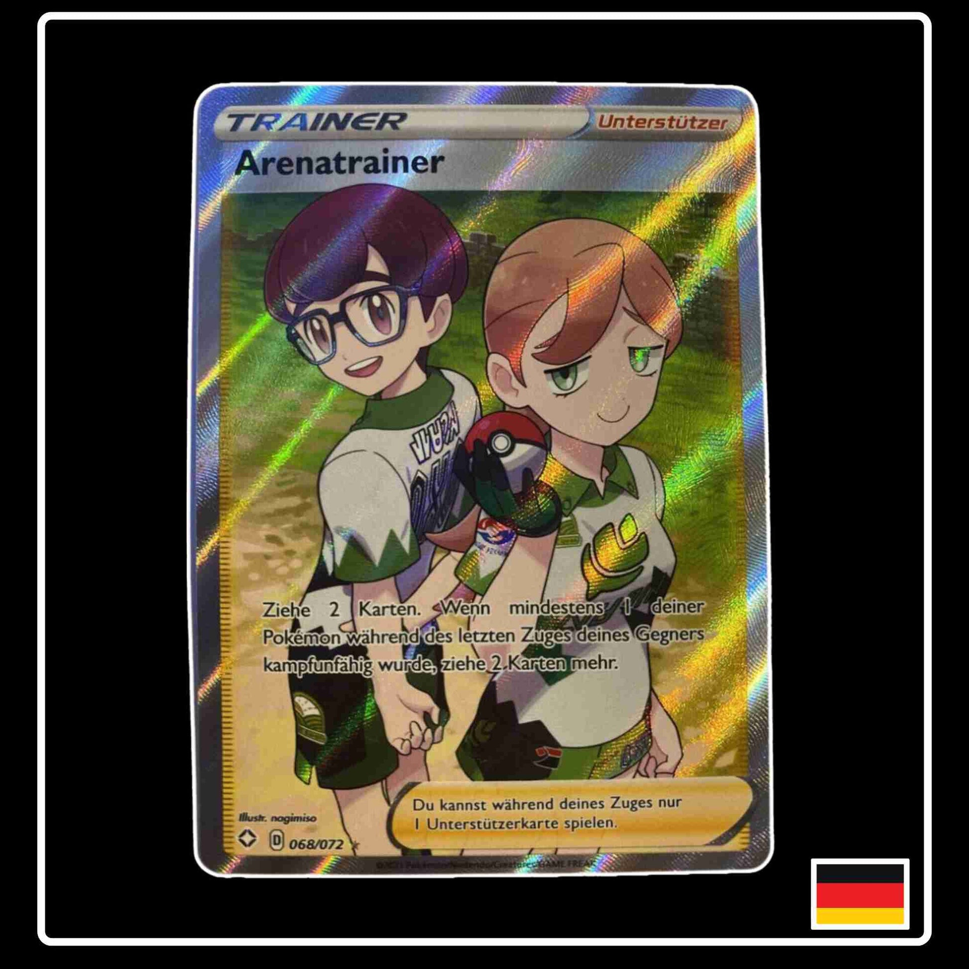 Pokemon Karte Arenatrainer Full Art 068/072 aus dem Schwert & Schild Set Glänzendes Schicksal