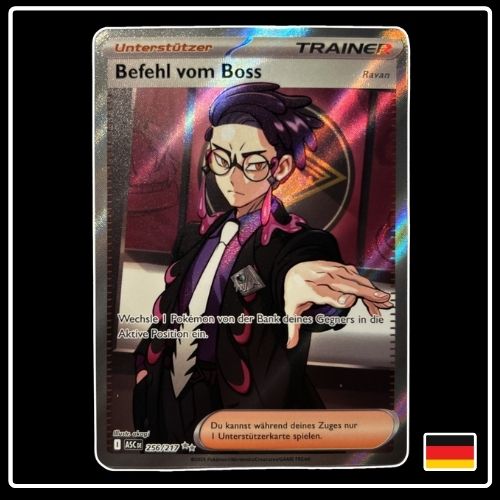 Befehl vom Boss Trainer Full Art 256/217 Pokemon Erhabene Helden