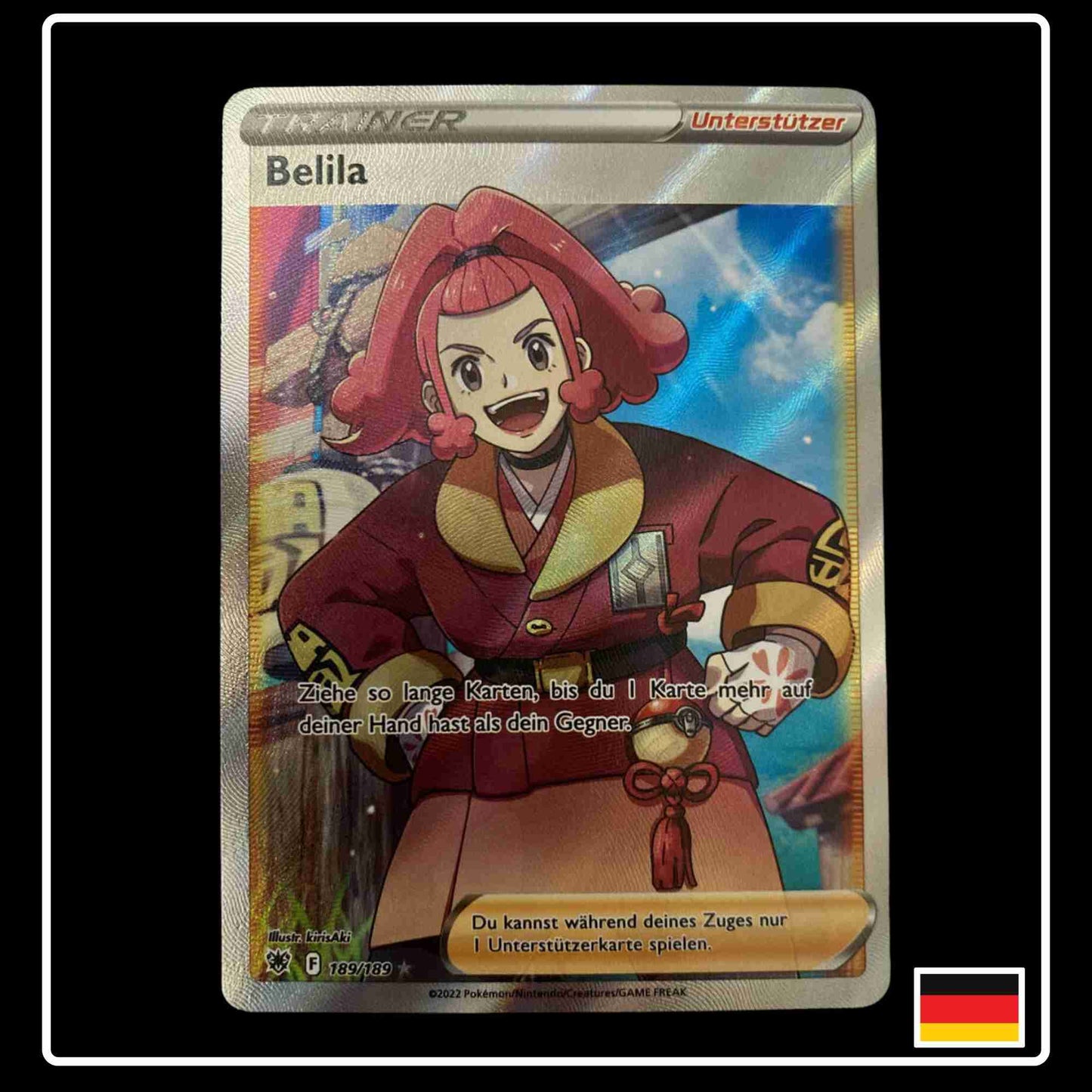 Belila Trainer Full Art Pokemon Karte aus dem Set Astralglanz