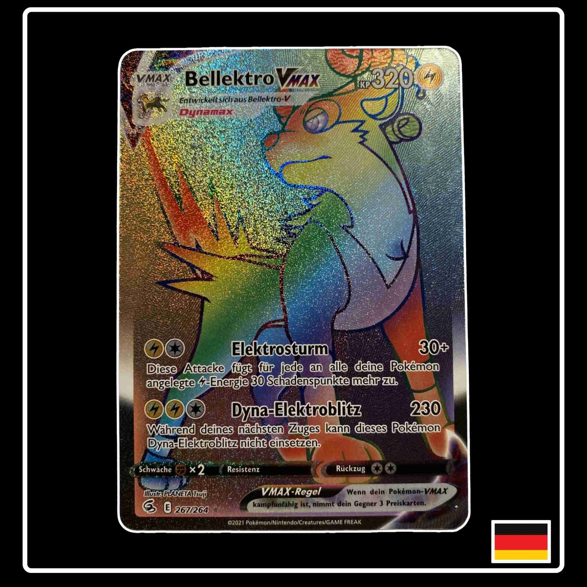 Bellektro VMAX Rainbow Pokemon Karte Fusion Strike