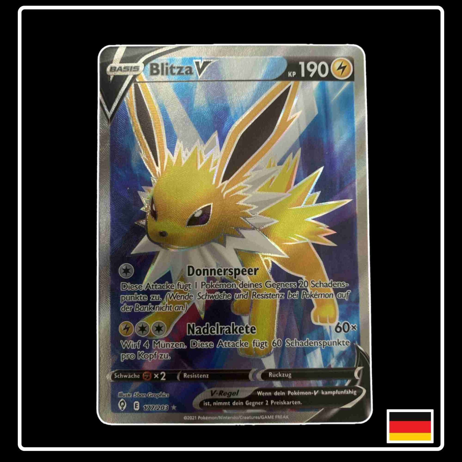 Blitza V Full Art 177/203 Pokemon Karte aus dem Set Drachenwandel