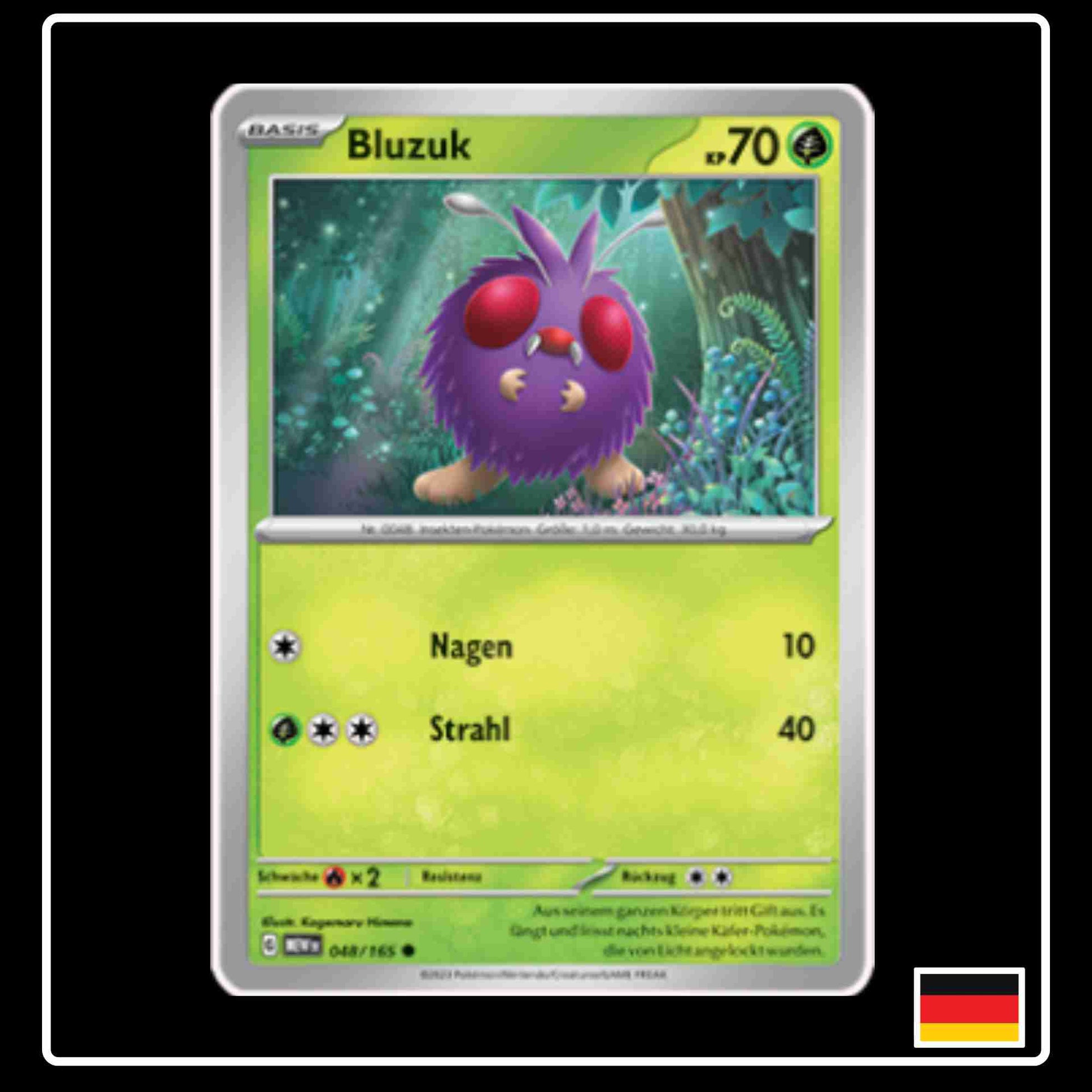 Bluzuk 048/165 aus dem Pokemon Set Karmesin & Purpur 151 