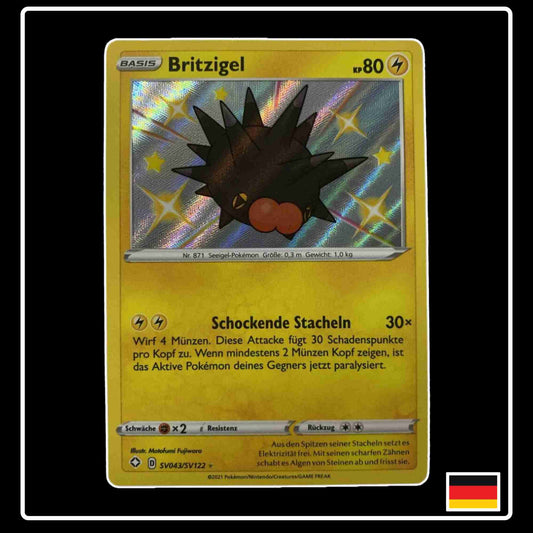 Britzigel Shiny SV043/SV122 Pokemon Karte aus Glänzendes Schicksal