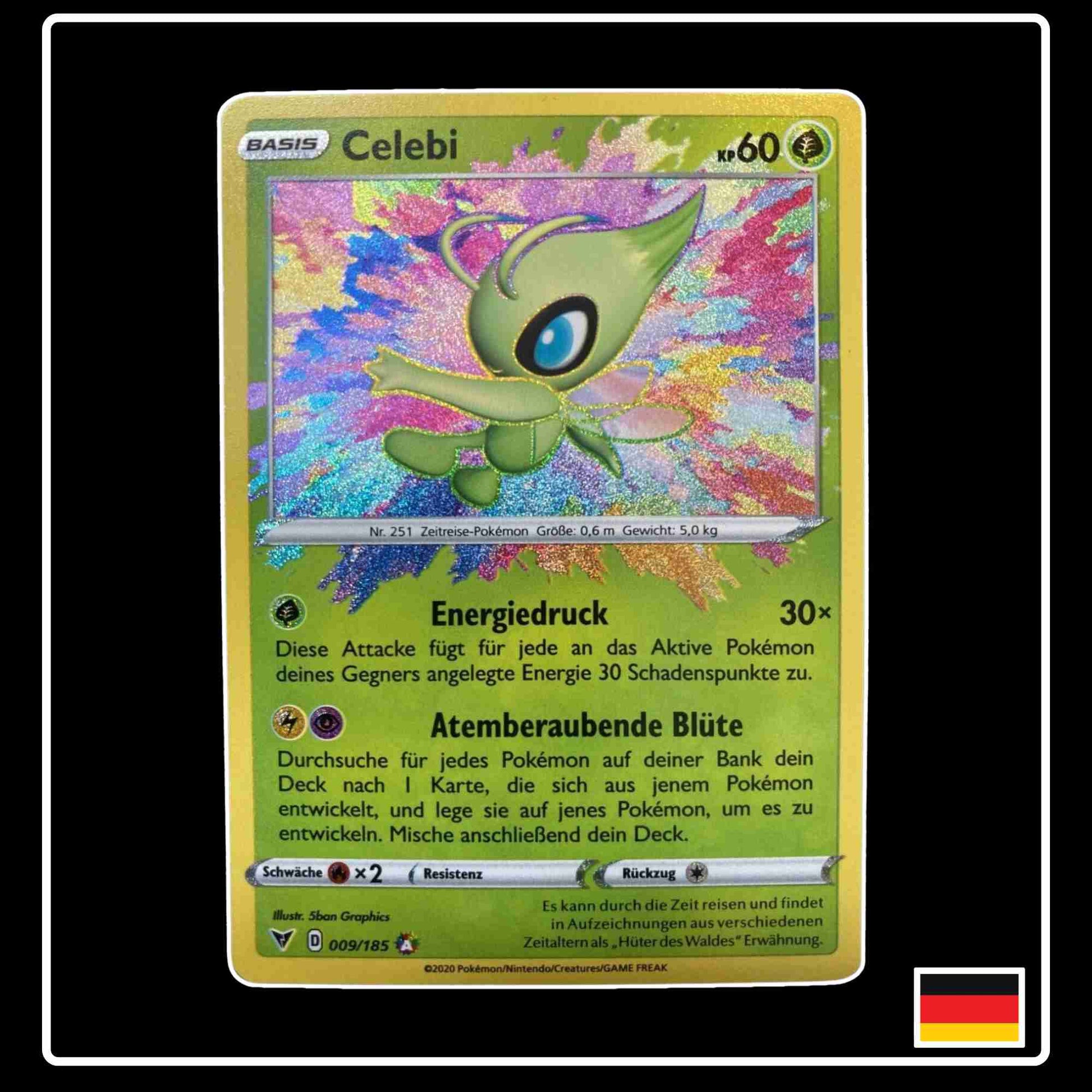 Pokemon Karte Celebi Amazing Rare 009/195aus dem Schwert & Schild Set Farbenschock