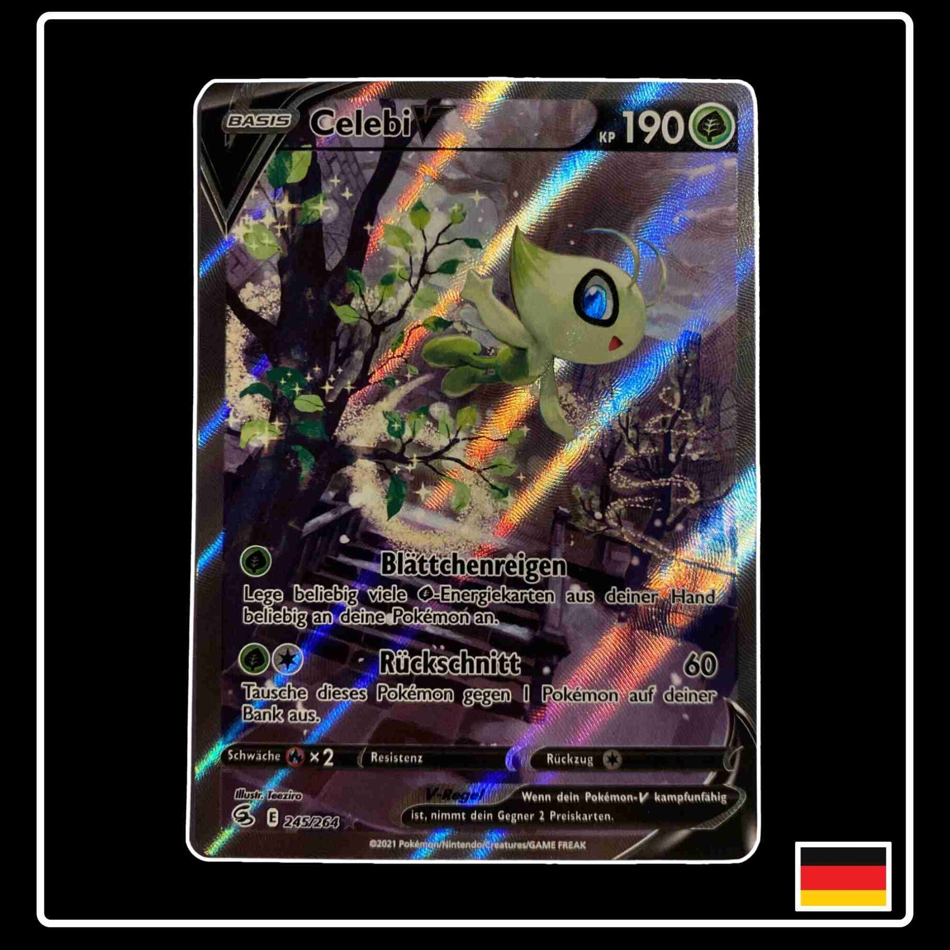 Celebi V Alt Art super seltene Pokemon Karte aus dem Set Fusionsangriff