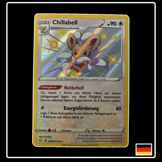 Pokemon Karte Chillabell Shiny SV094/SV122 aus dem Schwert & Schild Set Glänzendes Schicksal