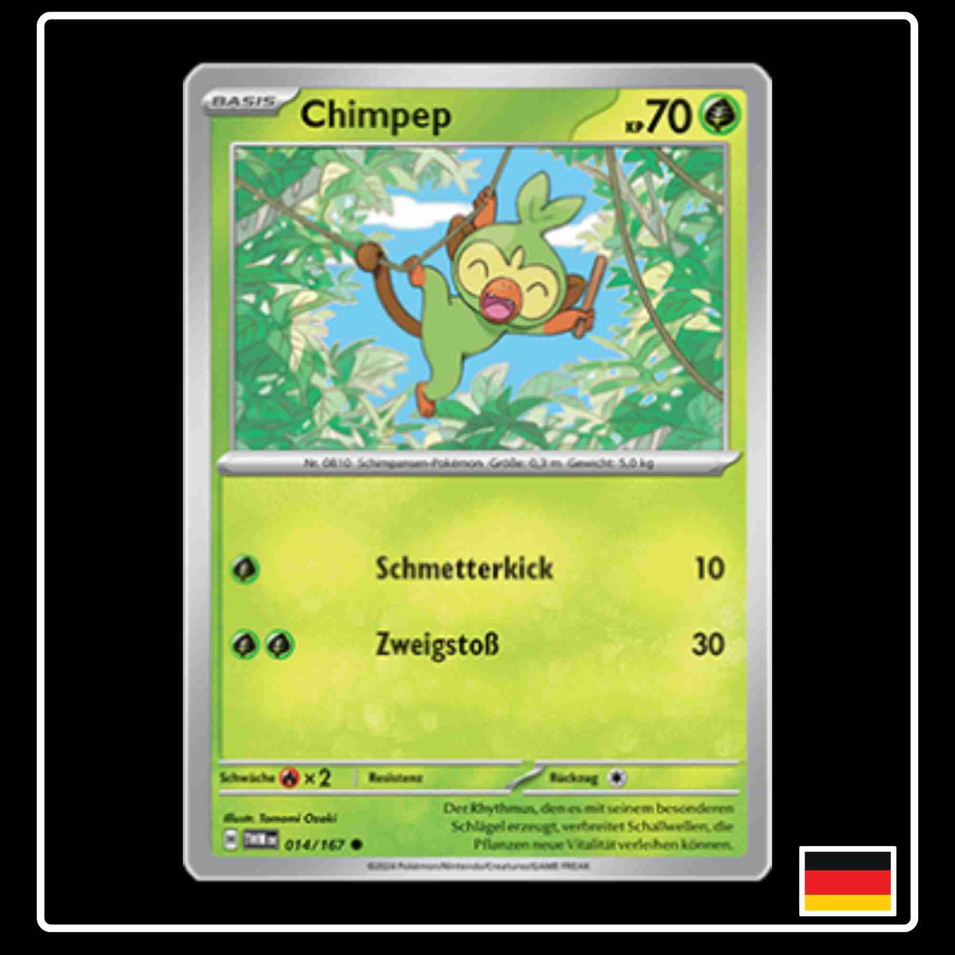 Chimpep Pokemon Karte 014/167 aus dem Set Maskerade im Zwielicht