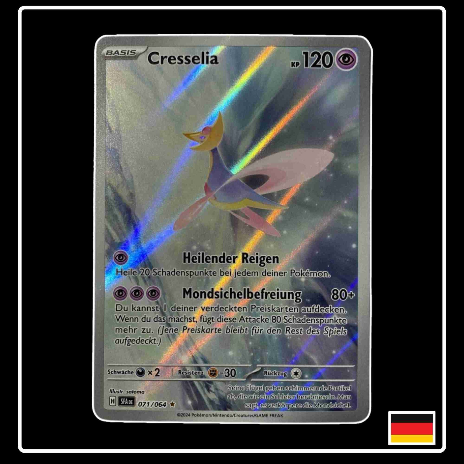 Cresselia Illustration Rare seltene Pokemon Karte 071/064 aus dem Karmesin & Purpur Set Nebel der Sagen