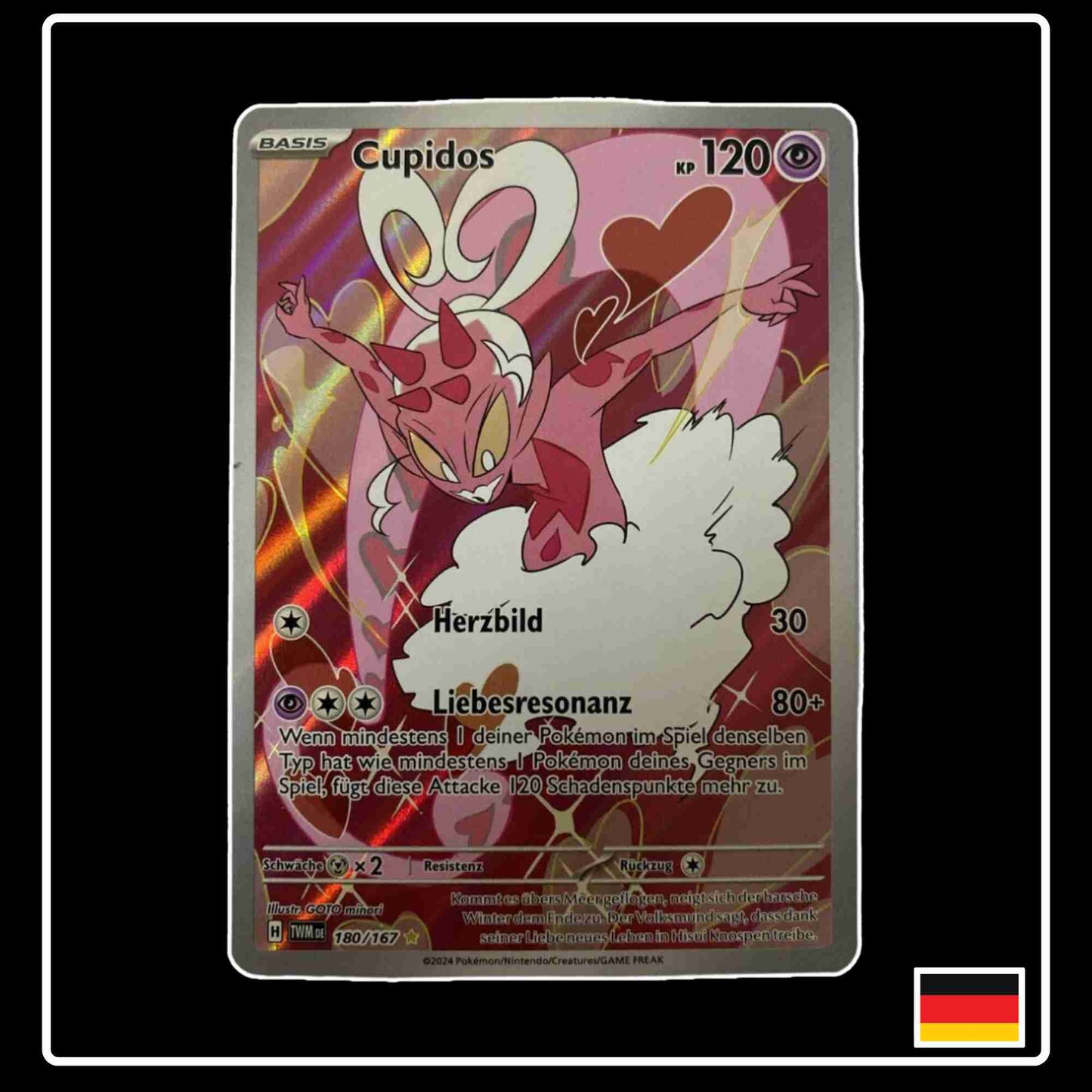 Cupidos Art Rare 180/167 Pokemon Karte aus dem Karmesin & Purpur Set Maskerade im Zwielicht