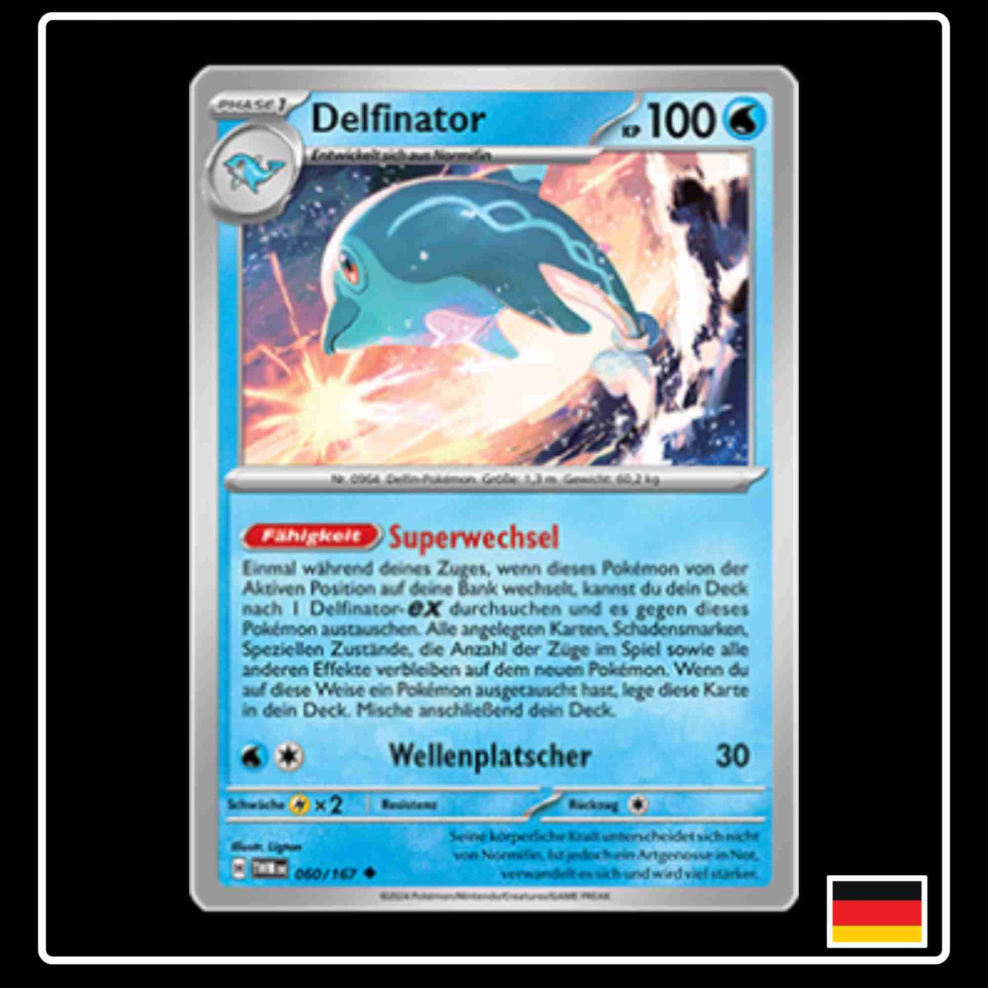 Delfinator Pokemon Karte 060/167 aus dem Set Maskerade im Zwielicht