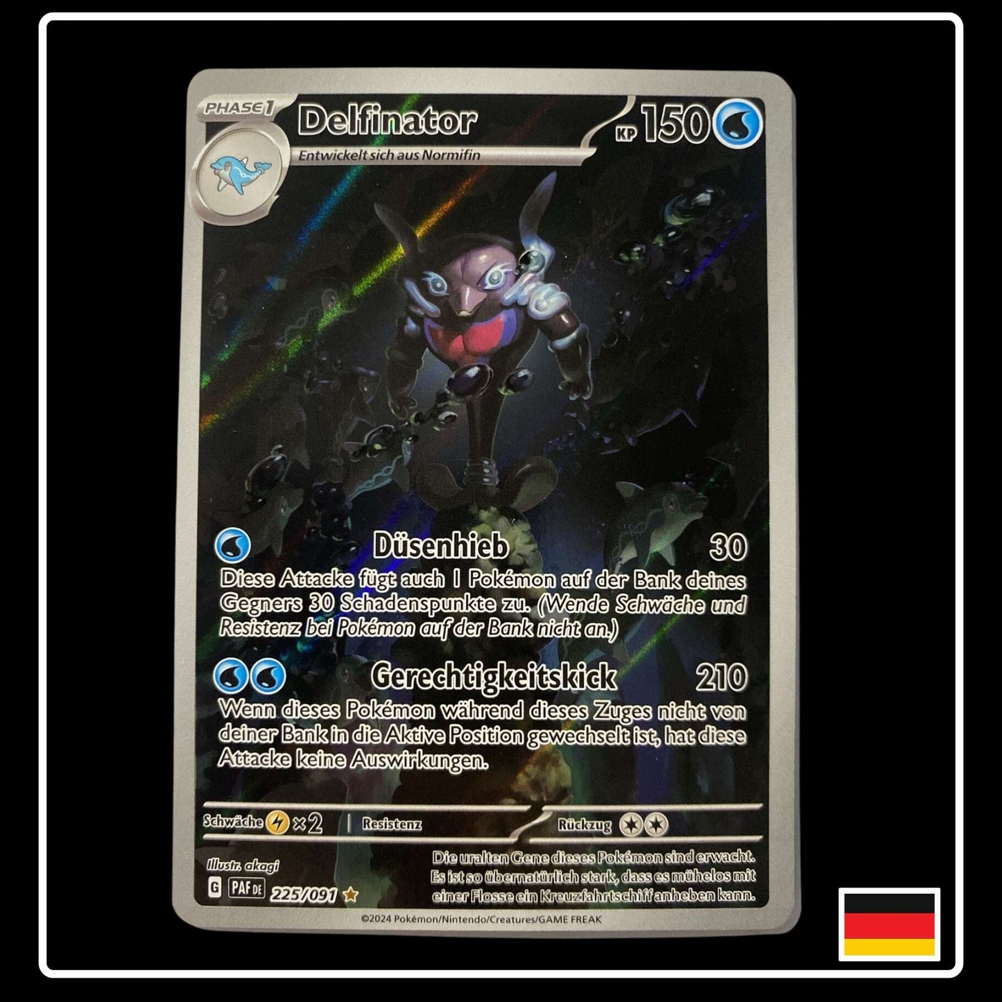 Shiny Delfinator Art Rare aus dem Pokemon Set Paldeas Schicksale