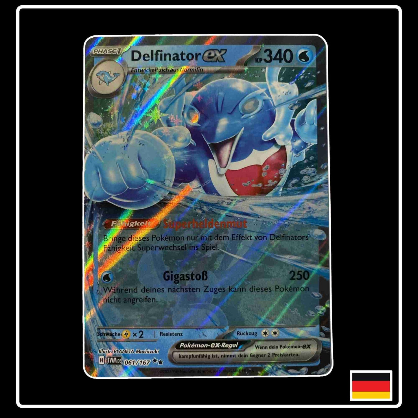 Delfinator ex 061/167 aus dem Pokemon Set Maskeraden im Zwielicht