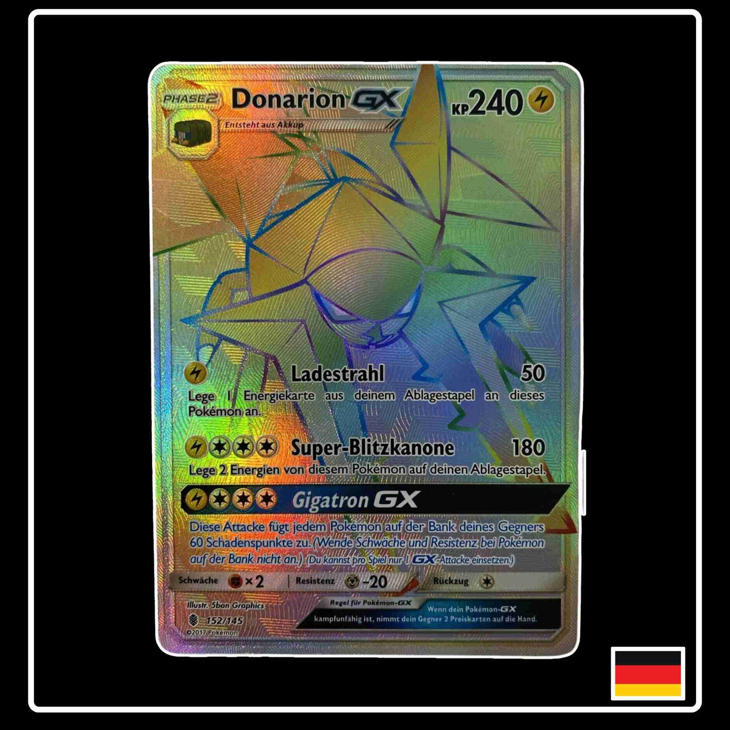 Donarion GX Rainbow 152/145 Pokemon aus dem Set Stunde der Wächter