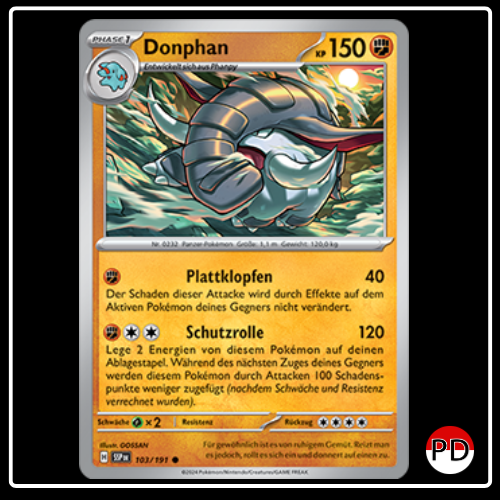 Donphan 103/191 Pokemon Stürmische Funken
