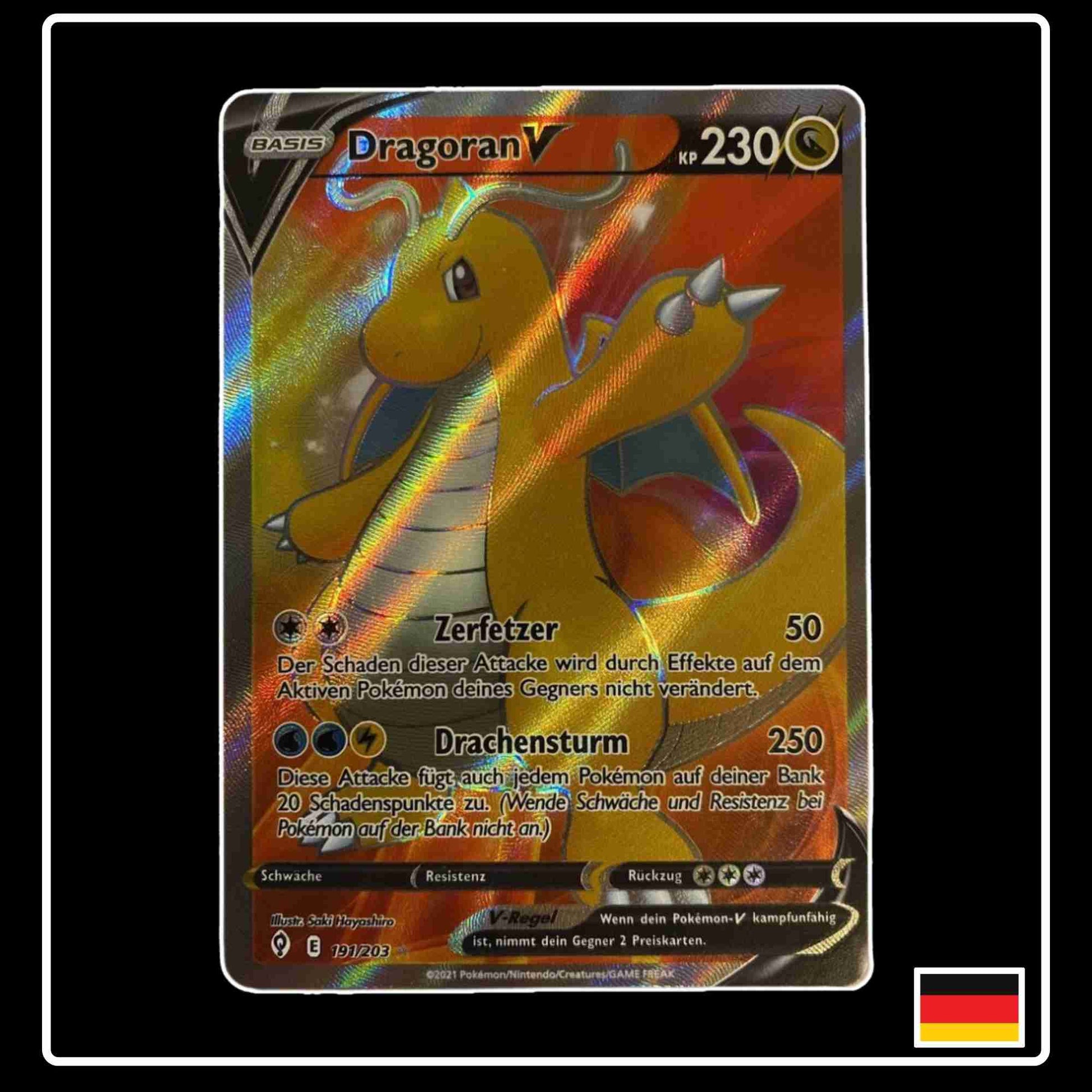 Dragoran V Full Art 191/203 Pokemon Karte aus dem Set Drachenwandel