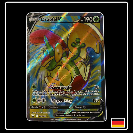 Pokemon Karte Drapfel V Full Art 143/163 aus dem Schwert & Schild Set Kampfstile