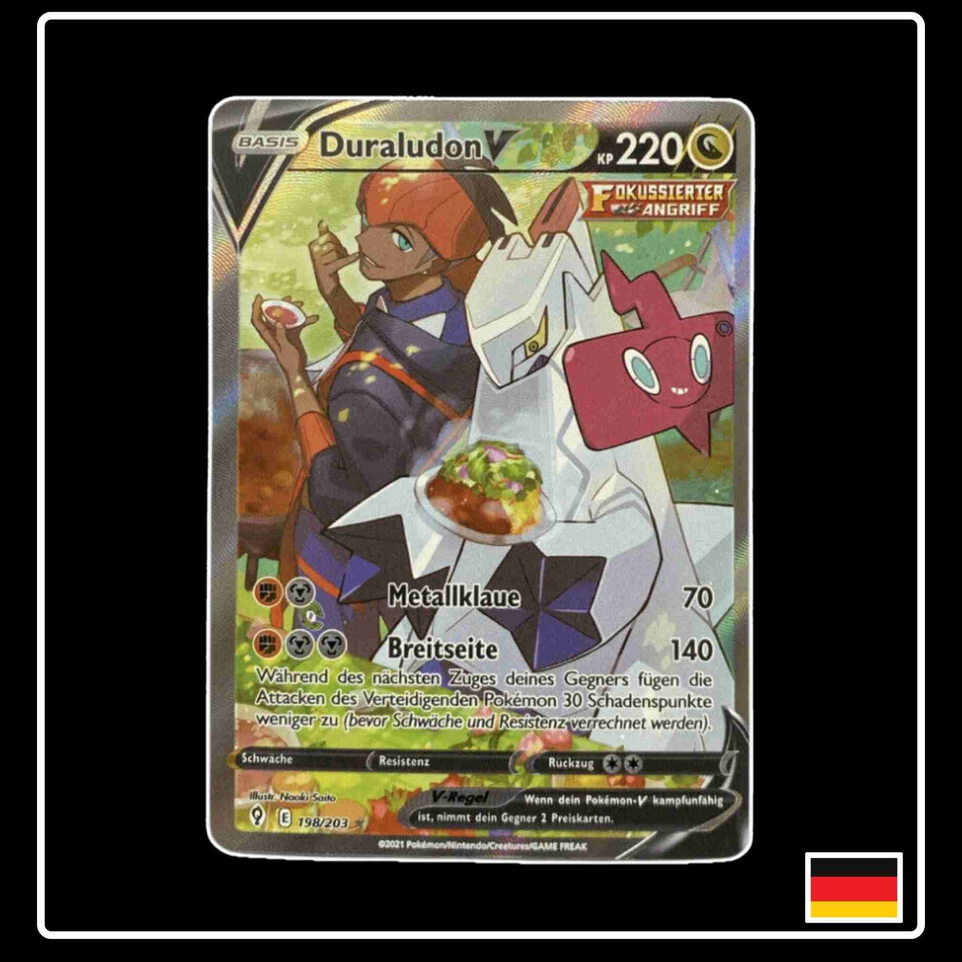 Duraludon V Alt Art 198/203 Pokemon Karte aus dem Set Drachenwandel