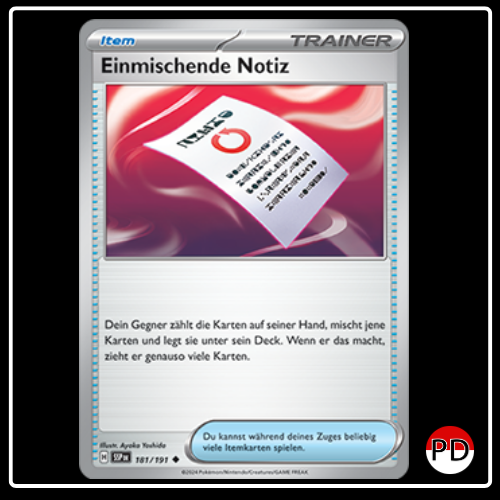 Einmischende Notiz 181/191 Pokemon Stürmische Funken