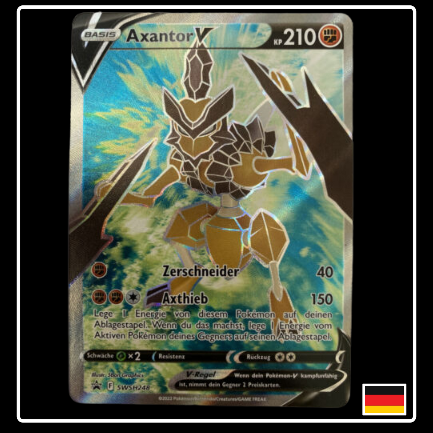 Axantor V Full Art Deutsch SWSH248 Black Star Promo