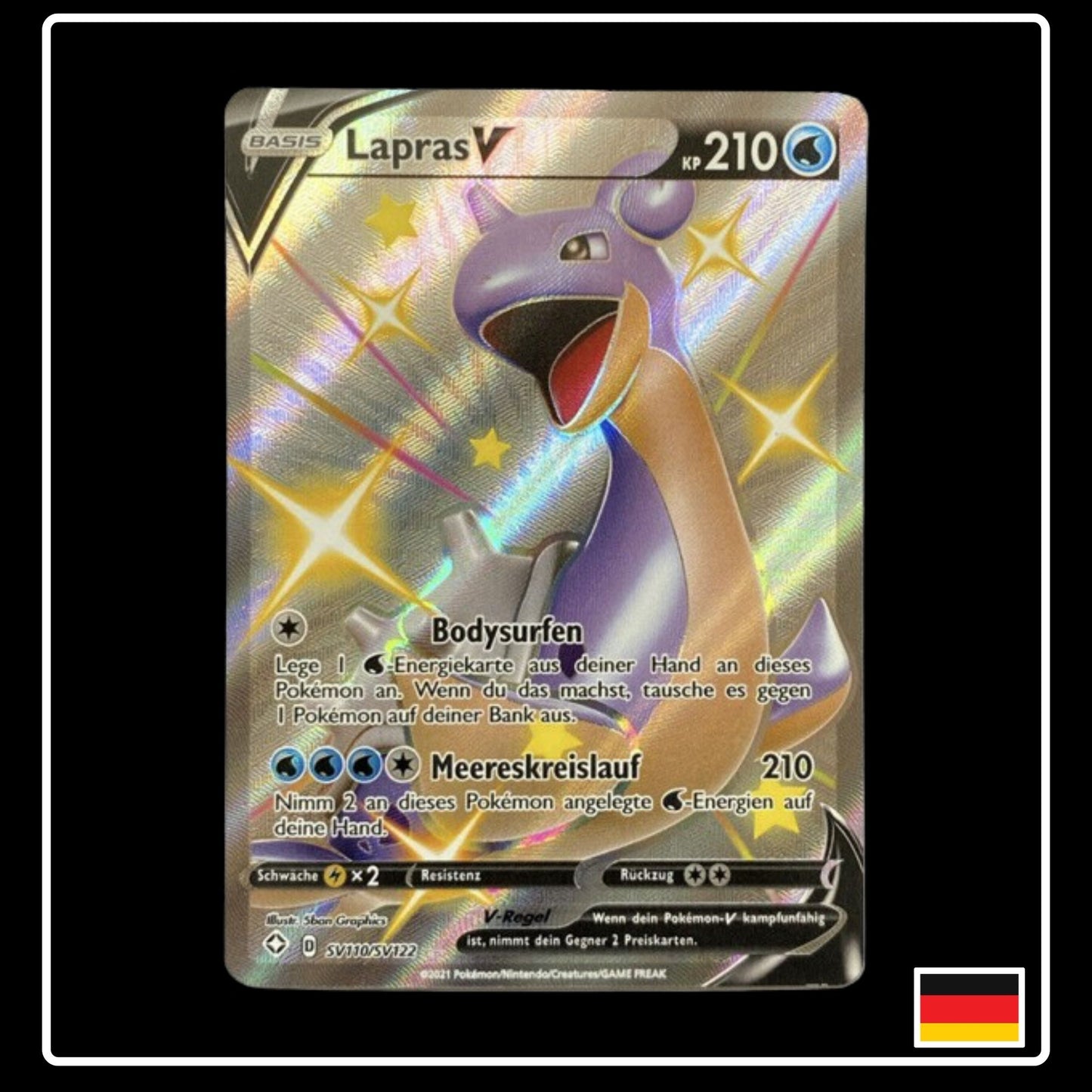 Lapras V Full Art Shiny Deutsch SV110/SV122 Glänzendes Schicksal