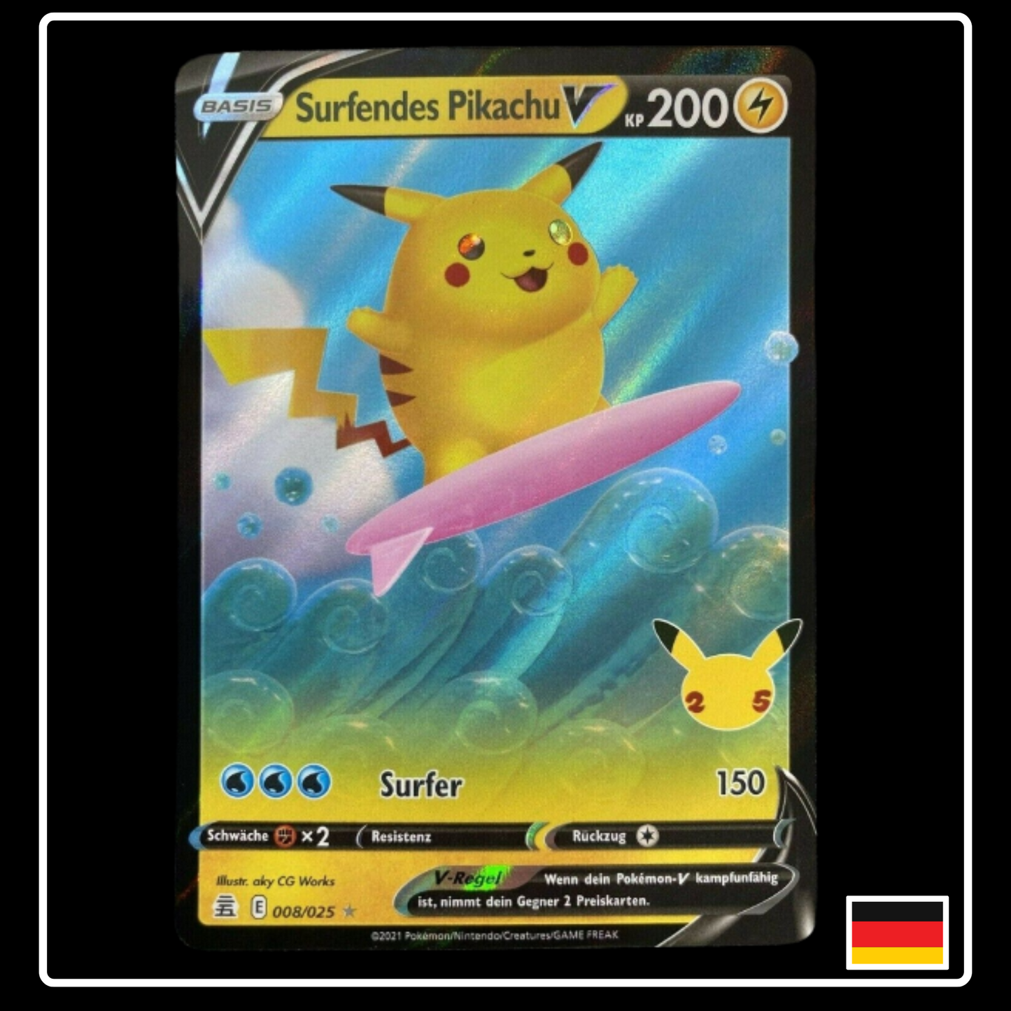 Surfendes Pikachu V Deutsch 008/025 Celebrations