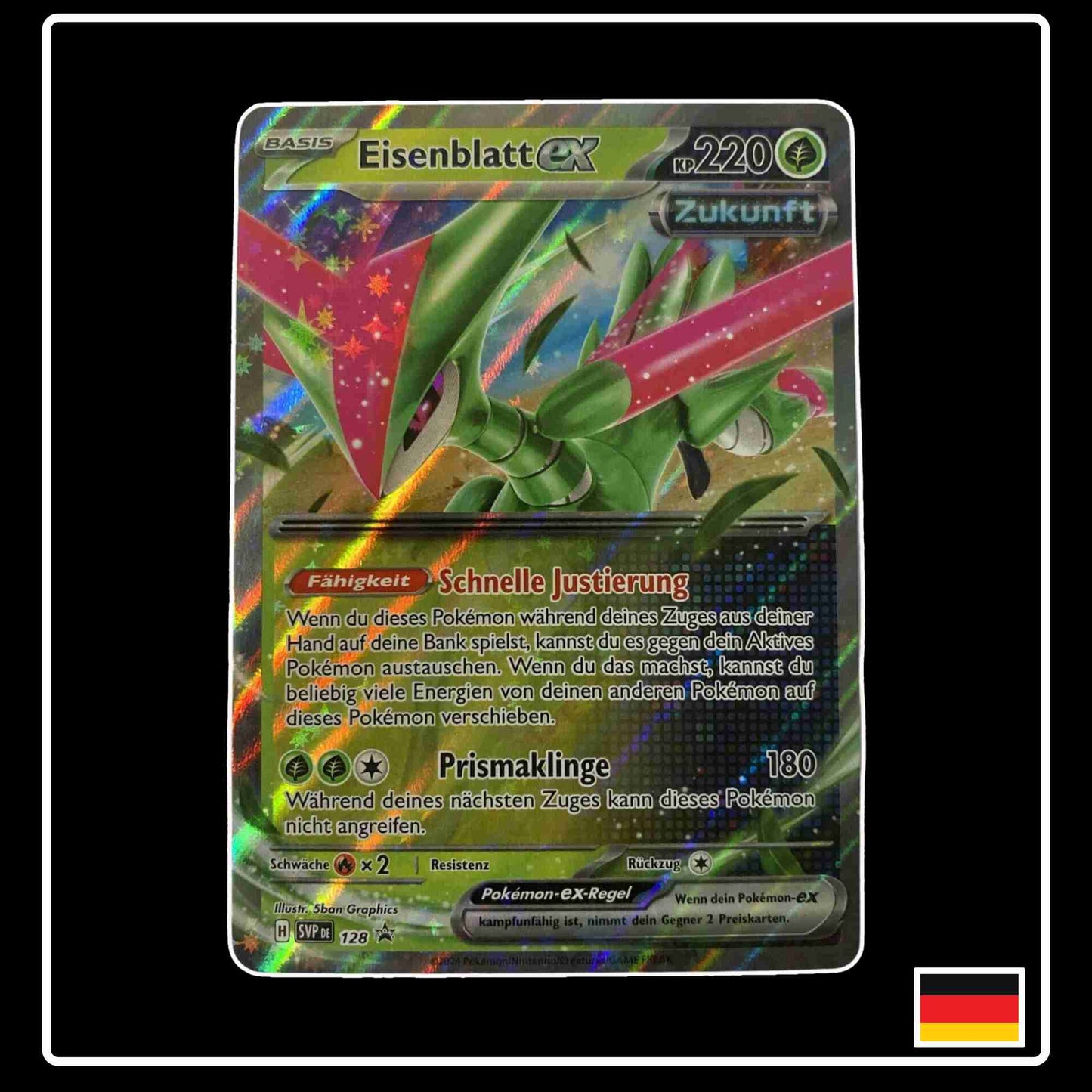 Eisenblatt ex Pokemon Karte SVP DE 128 aus dem Set Karmesin & Purpur