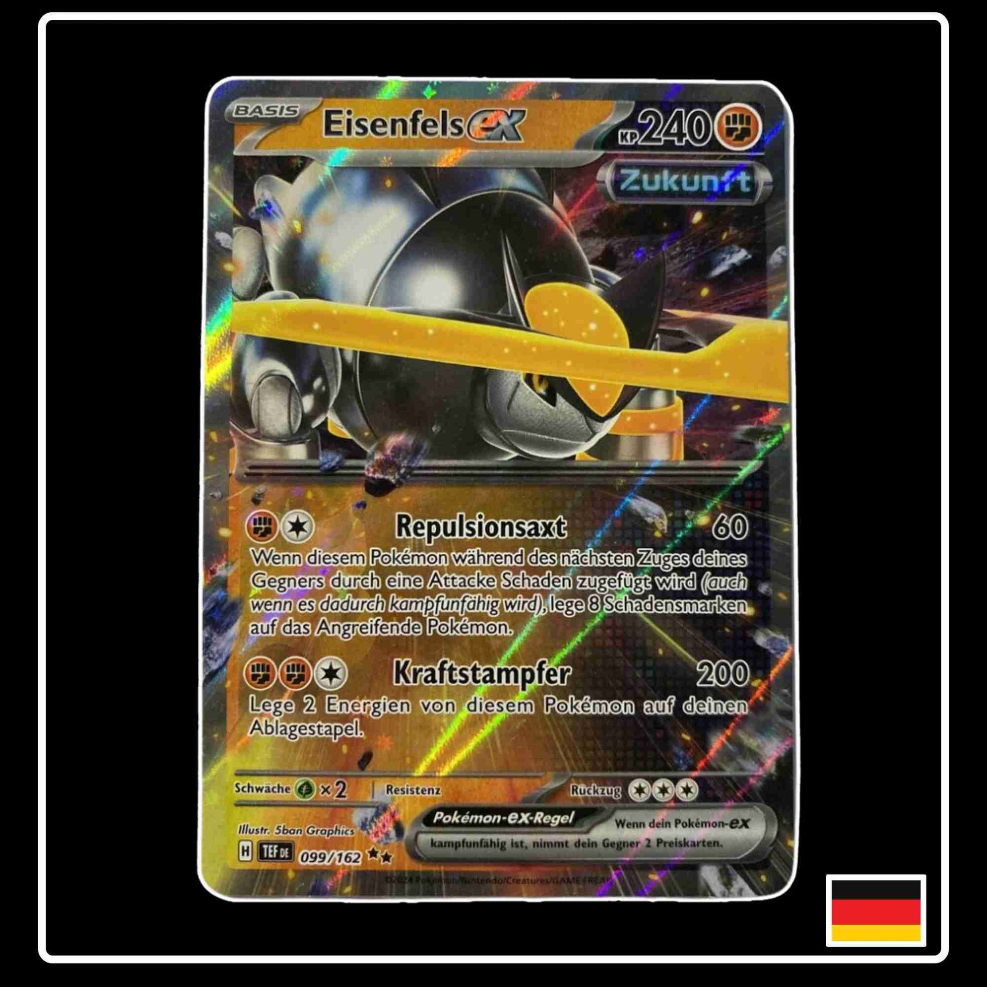 Eisenfels ex Double Rare Pokemon Karte 099/162 aus dem Set Gewalten der Zeit