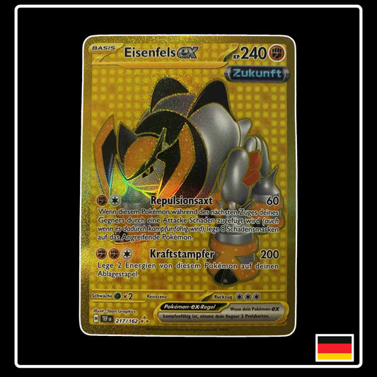 Eisenfels ex GOLD Pokemon Karte 217/162 aus Karmesin & Purpur Gewalten der Zeit