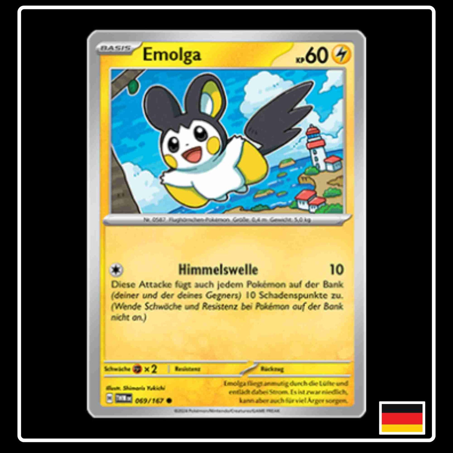 Emolga Pokemon Karte 069/167 aus dem Set Maskerade im Zwielicht