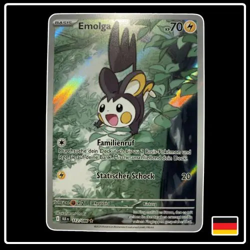 Emolga Illustration Rare 112/086 Pokemon Schwarze Blitze