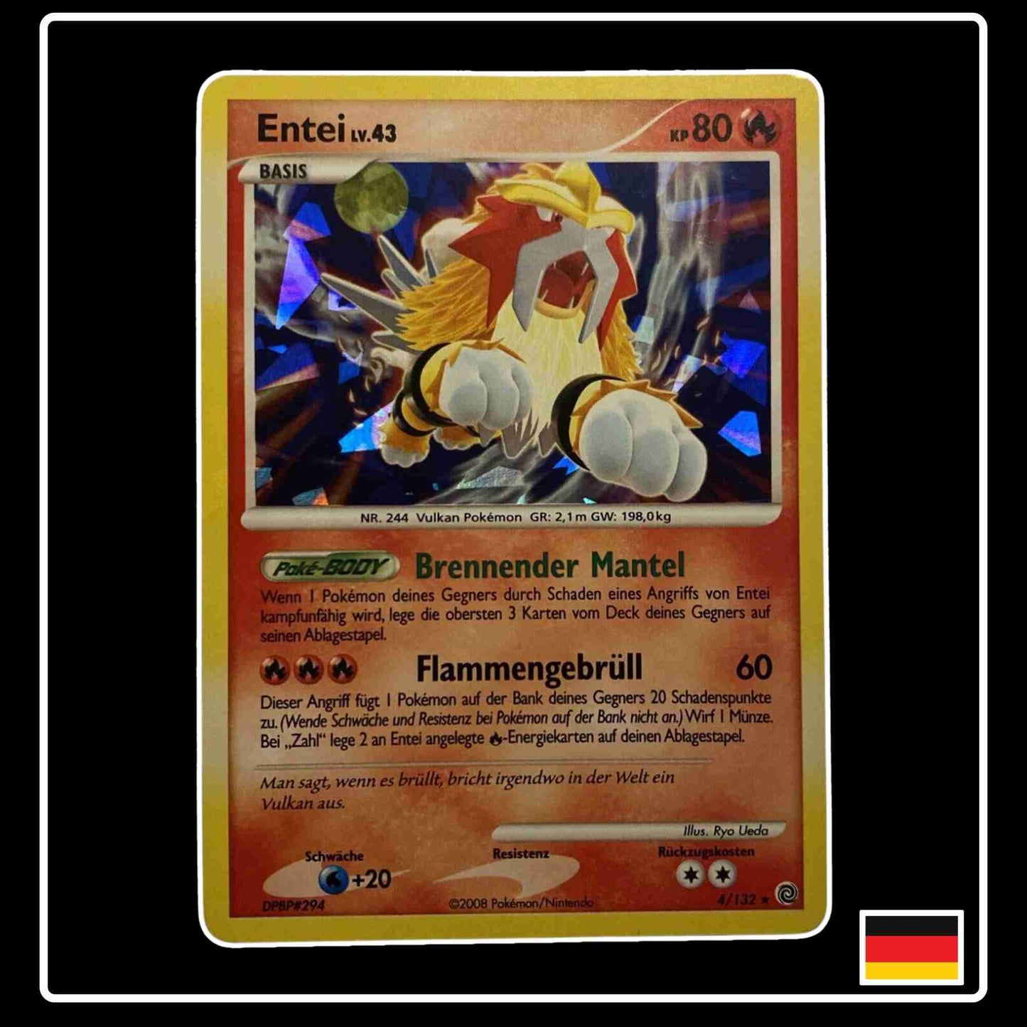 Entei Lv. 43 HOLO 4/132 Pokemon Rätselhafte Wunder