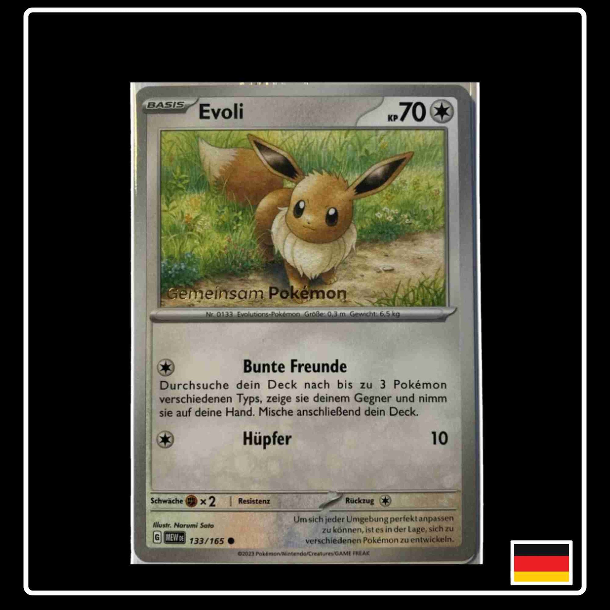 Evoli Promo 133/165 Pokemon Karte aus dem Set Karmesin & Purpur 151