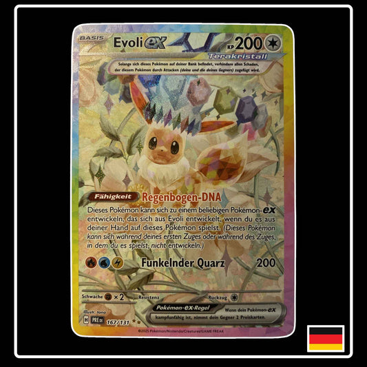 Evoli Special Illustration Rare Pokémon Karte – Prismatische Entwicklungen, Deutsch, holografisch, selten