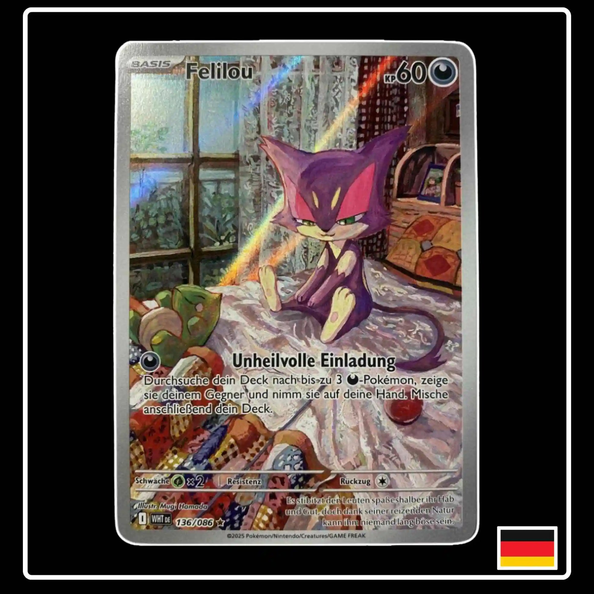 Felilou Illustration Rare 136/086 Pokemon Weisse Flammen