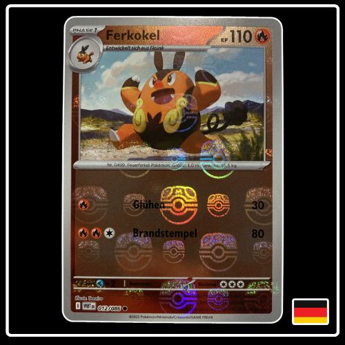 Ferkokel Meisterball 012/086 Pokemon Weisse Flammen
