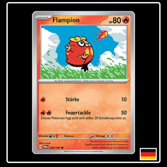 Flampion Pokemon Karte 034/167 aus dem Set Maskerade im Zwielicht