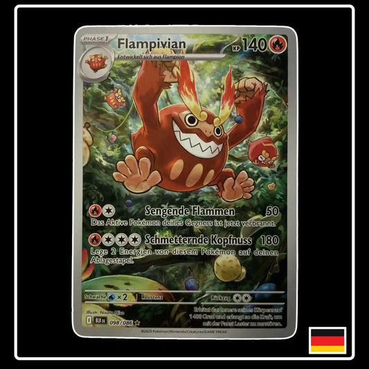 Flampivian Illustration Rare 098/086 Pokemon Schwarze Blitze