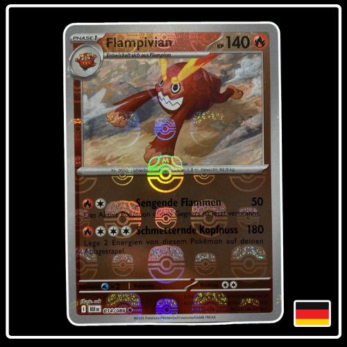 Flampivian Meisterball 014/086 Pokemon Schwarze Blitze