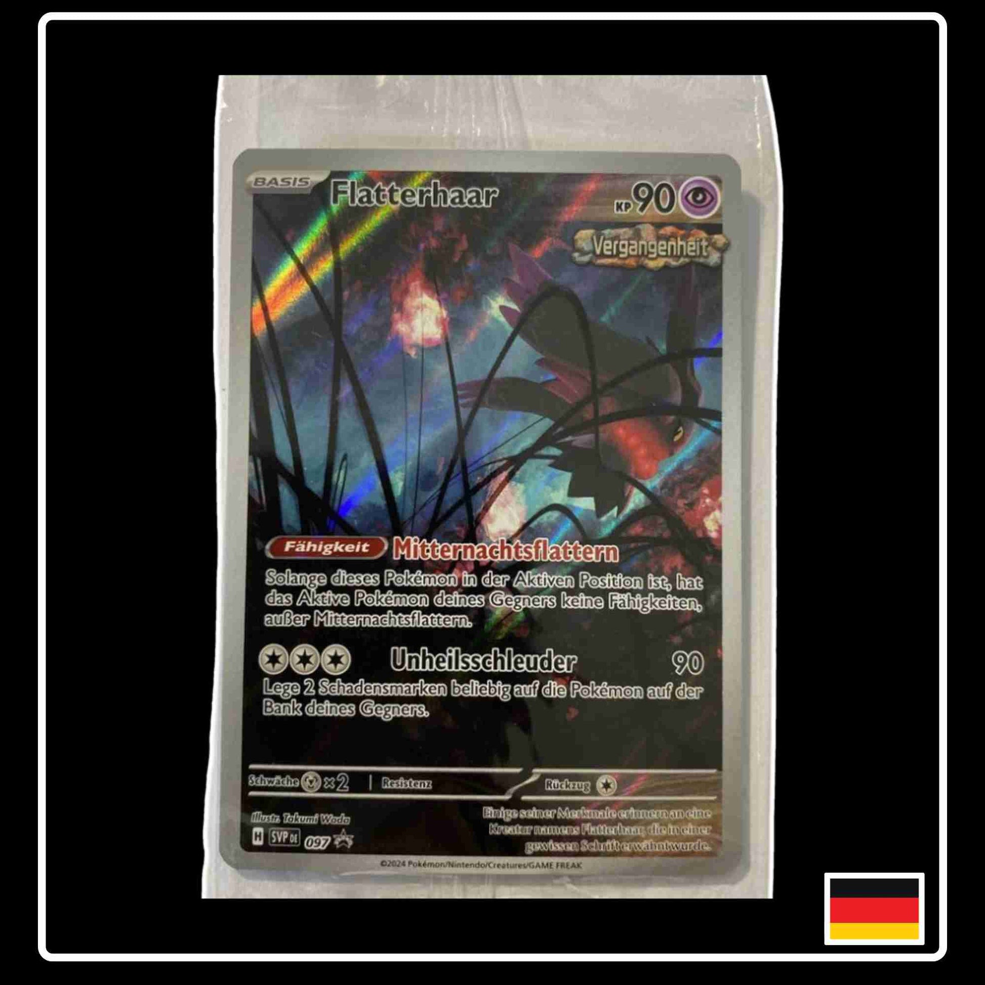 Flatterhaar Art Rare Black Star Promo Pokemon Karte SVP DE 097 aus Karmesin & Purpur