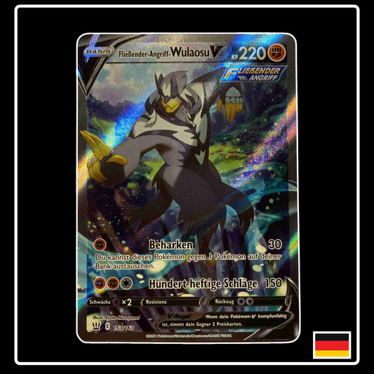 Pokemon Karte Fließender-Angriff-Wulaosu V Alt Art 153/163 aus dem Schwert & Schild Set Kampfstile