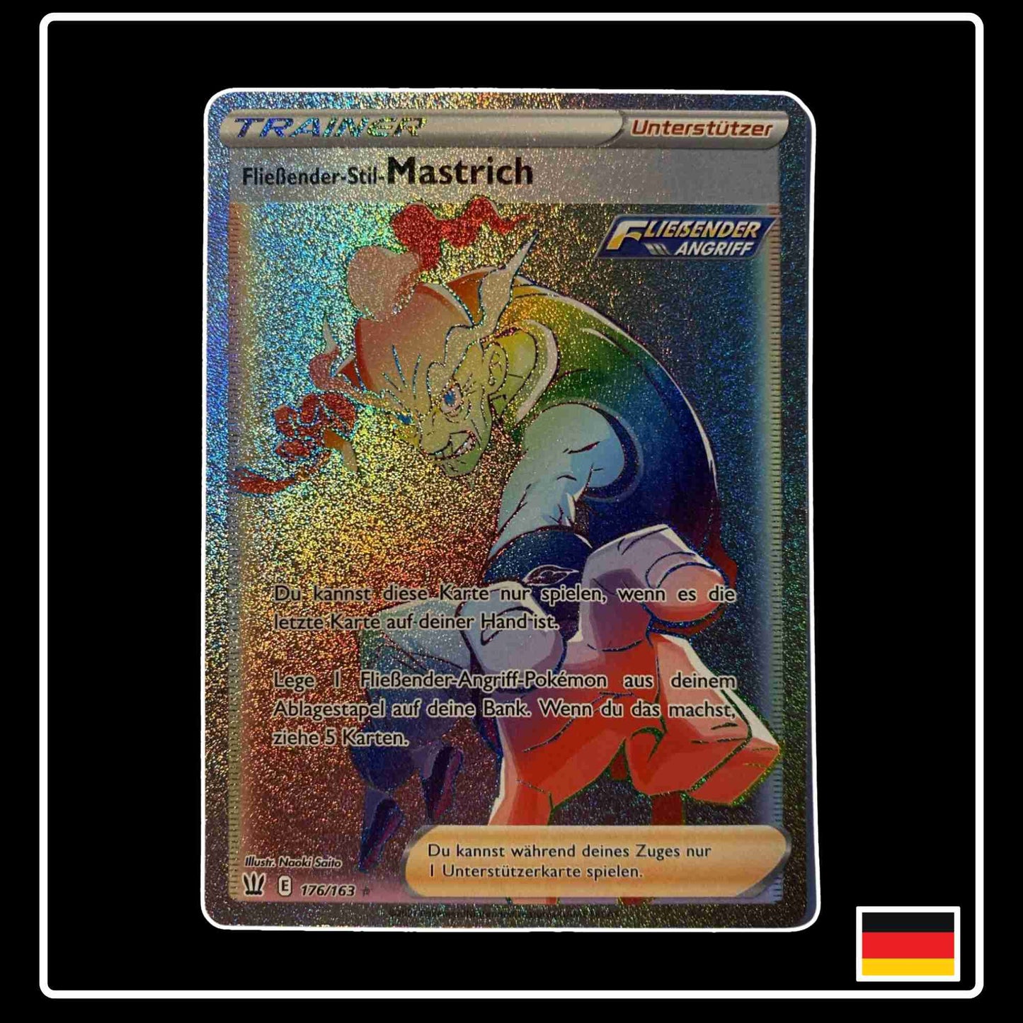 Pokemon Karte Fließender-Stil-Mastrich Rainbow 176/163 aus dem Schwert & Schild Set Kampfstile