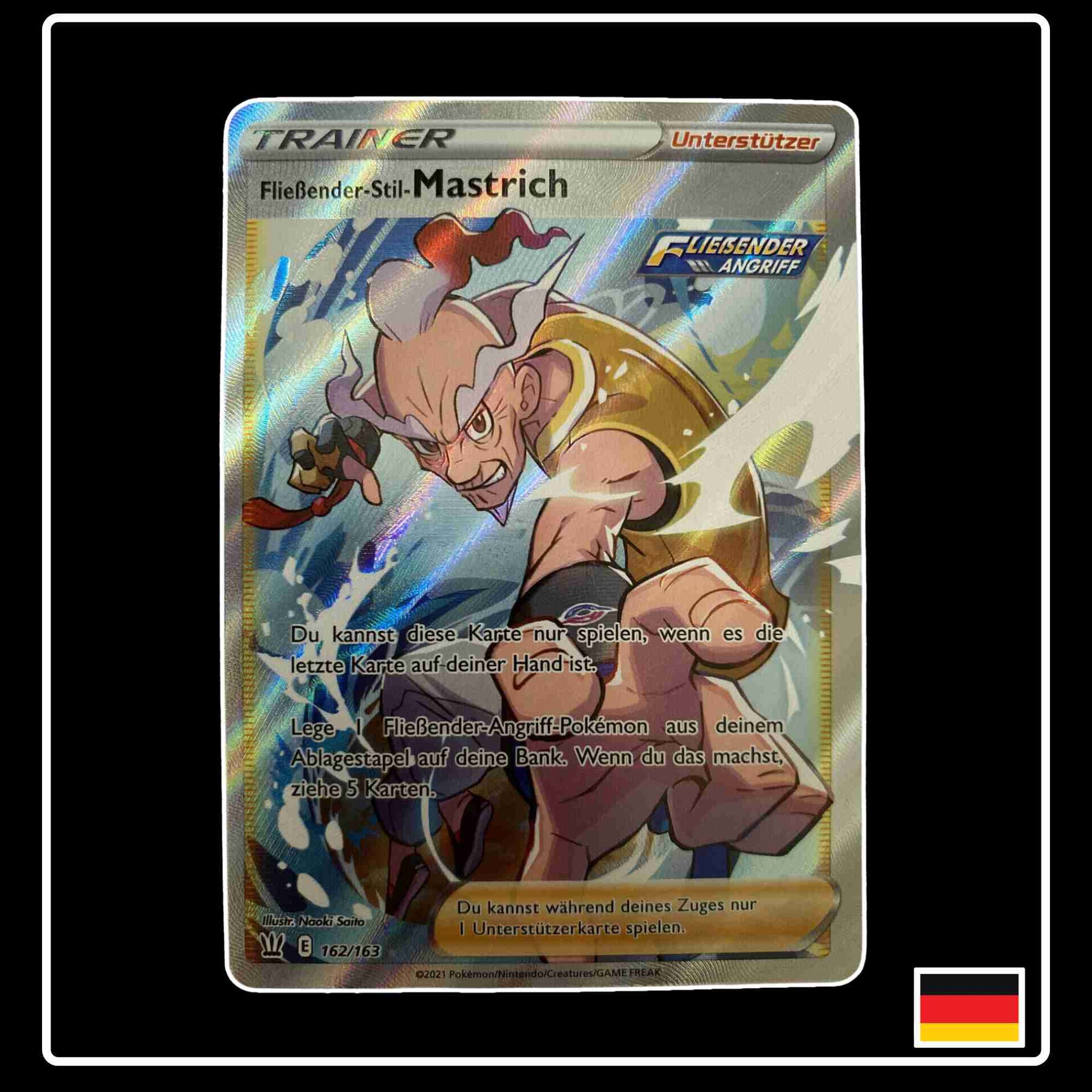 Pokemon Karte Fließender-Stil-Mastrich Full Art 162/163 aus dem Schwert & Schild Set Kampfstile