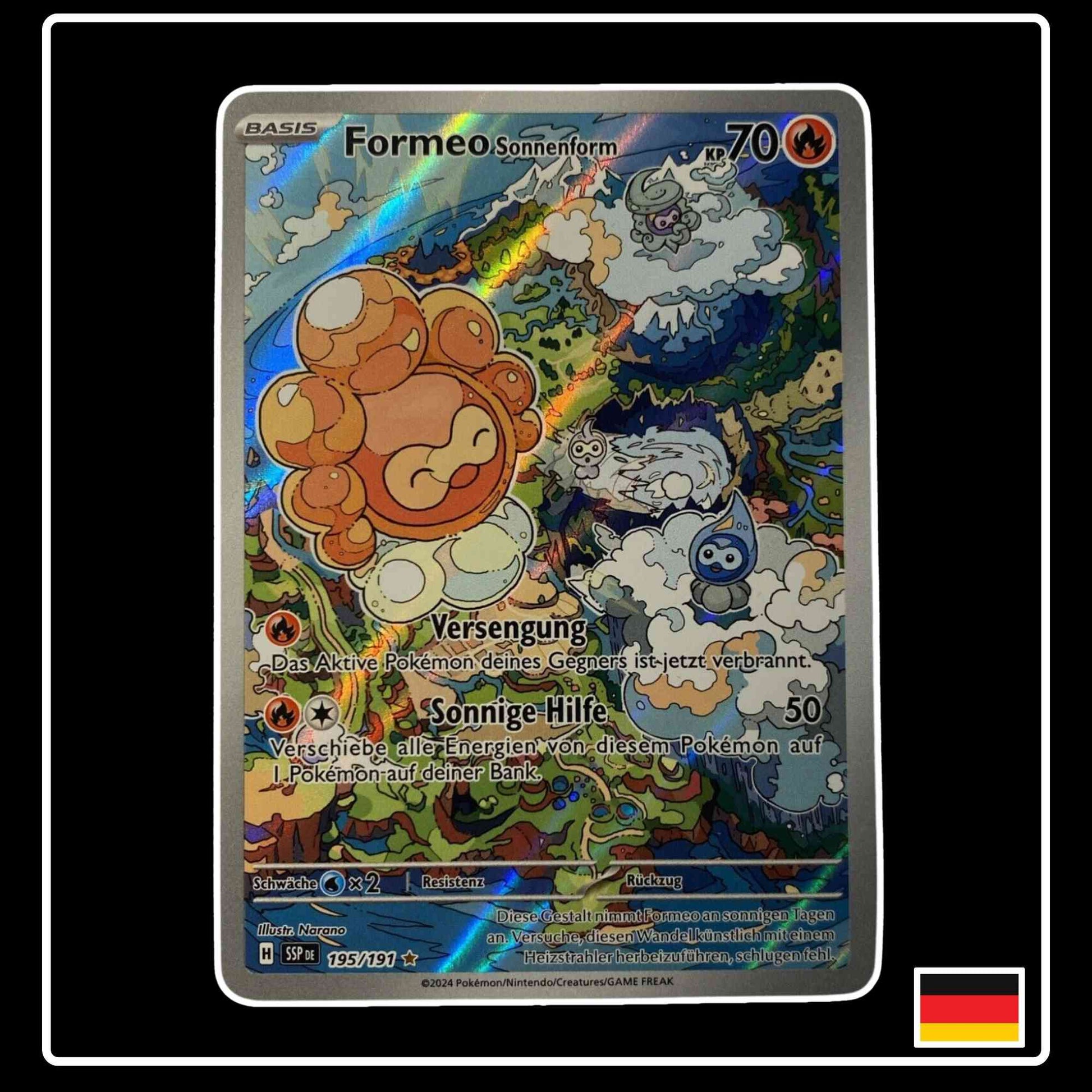 Formeo Sonnenform Illustration Rare 195/191 Pokemon Stürmische Funken